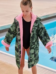 Camuflaje Rosa Playa Surf Poncho Toalla Sudadera con capucha Niños Secado rápido <span class=keywords><strong>Impermeable</strong></span> Cambio de <span class=keywords><strong>Bata</strong></span> - Product Image 4