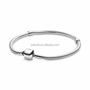 Pulsera Original para Mujer, Joyería, Regalo <span class=keywords><strong>de</strong></span> Cumpleaños, 100% <span class=keywords><strong>Plata</strong></span> <span class=keywords><strong>de</strong></span> <span class=keywords><strong>Ley</strong></span> S925, Alta Calidad, Brazalete con Dijes Clásicos <span class=keywords><strong>de</strong></span> Dora - Product Image 3