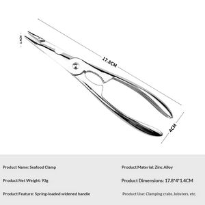<span class=keywords><strong>Pince</strong></span> à <span class=keywords><strong>crabe</strong></span> spéciale en alliage <span class=keywords><strong>de</strong></span> zinc chromé couleur claire, outil <span class=keywords><strong>de</strong></span> cuisine pour fruits <span class=keywords><strong>de</strong></span> mer, gadget <span class=keywords><strong>de</strong></span> cuisine, aiguille à <span class=keywords><strong>crabe</strong></span> - Product Image 6