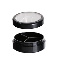 3g * 3 contenitore correttore nero all'ingrosso finestra rotonda tre colori solido smalto per unghie colla scatola barattoli di plastica per cosmetici