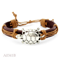 Bracelet en cuir véritable tortue de mer cheval renard bois de cerf éléphant gecko lézard mural chien chat patte cerf dragon tortue