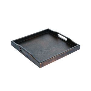 Chinese Style Rectangular <b>Tea</b> <b>Tray</b> Imitation Wood Plastic Bronze Color For Home Use Serving <b>Trays</b> - Product Image 5