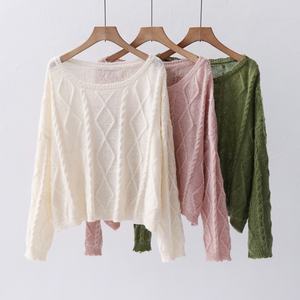 <span class=keywords><strong>Pull</strong></span> en tricot <span class=keywords><strong>fin</strong></span> et ample de style coréen, <span class=keywords><strong>col</strong></span> <span class=keywords><strong>bateau</strong></span>, uni, en tricot d'ordinateur, pour femme - Product Image 1