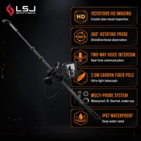Caméra de recherche rotative à 360° LSJ-C-E 1080P HD, détecteur de vie, tige en fibre de carbone de 3,5 m, interphone bidirectionnel, sauvetage USAR