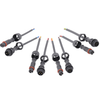 Systèmes de contrôle d'éclairage LED Faisceau de câbles 4Pin Connecteur en plastique moulé M12 2A Mâle Montage sur panneau vers Femelle Connecteur étanche