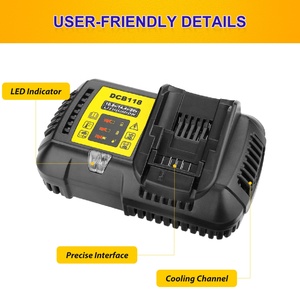 <span class=keywords><strong>Chargeur</strong></span> de batterie <span class=keywords><strong>Dewalt</strong></span> de remplacement <span class=keywords><strong>DCB118</strong></span> compatible avec les batteries lithium-ion 12V/20V/60V MAX DCB200 DCB120 DCB609 DCB606 - Product Image 4