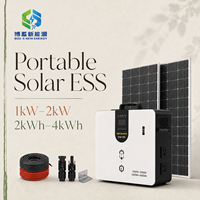 Système de stockage d'énergie intelligent pour la maison 1kW 2kW 2kWh 4kWh, batterie solaire hybride portable avec charge PV AC et écran LCD intelligent