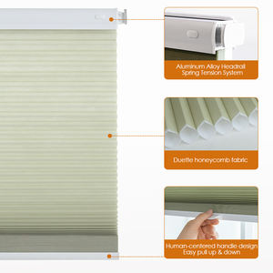 <span class=keywords><strong>Prix</strong></span> d'usine sans fil sans perceuse sans outils stores cellulaires en nid d'abeille occultants pour fenêtres françaises - Product Image 6