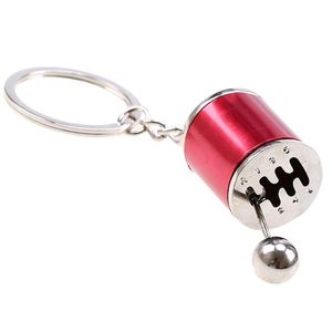Porte-clés pommeau de levier de vitesse court six vitesses en alliage de zinc, style course automobile, pour pièces automobiles, cadeau en métal - Product Image 5