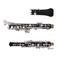 Professional Oboe C Key Semi-automatic Style Woodwind Instrument with Oboe Reed Gloves Leather Case Carry Bag Cleaning Cloth