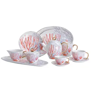 新设计彩色陶瓷餐具套装石器茶杯茶碟套装餐具盘子碗