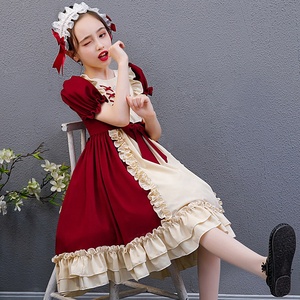 Lolita nastro di pizzo fiocco principessa <span class=keywords><strong>cameriera</strong></span> <span class=keywords><strong>vestito</strong></span> da <span class=keywords><strong>bambina</strong></span> volant elegante lussuoso abito da ragazza - Product Image 4