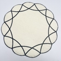 Sets de table ronds à bords festonnés, motif géométrique, résistants à la chaleur, lavables, pour cuisine et salle à manger modernes