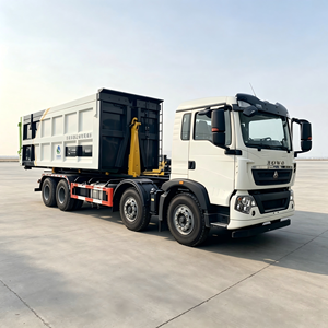 Factory Direct Sinotruk HOWO 8x4 Hook Lift Truck 25Ton Roll On Roll Off Garbage Truck Detachable Waste <b>Bin</b> Hook Loader Truck - Product Image 1