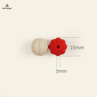 Perles rondes en silicone de 15 mm en forme de citrouille pour bracelet, accessoires de chaîne de sucette pour bébé, couleur bonbon