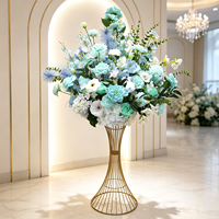 Boule de fleurs artificielle en soie bleu menthe clair pour centre de table de mariage, décoration de hall d'hôtel et de banquet