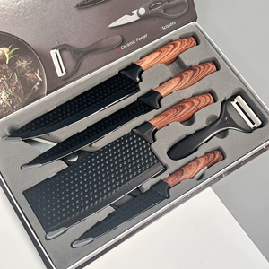 <span class=keywords><strong>Set</strong></span> di <span class=keywords><strong>coltelli</strong></span> <span class=keywords><strong>da</strong></span> cucina in acciaio inossidabile stile tedesco con manici rivestiti, sei pezzi, <span class=keywords><strong>set</strong></span> di <span class=keywords><strong>coltelli</strong></span> <span class=keywords><strong>da</strong></span> chef per verdura/frutta e forbici, ambidestro - Product Image 5