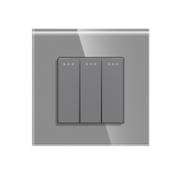 TAWOIA EU Standard luxe panneau de verre LED interrupteurs de lumière 1/2/3 voies bouton poussoir de réinitialisation 16A interrupteur mural voyants CE ROHS