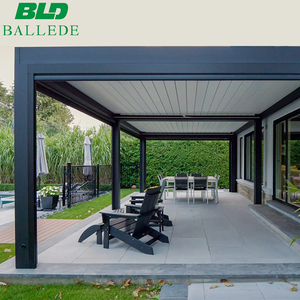Pergola en aluminium résistante aux intempéries, couverture de patio à lames orientables 4x4 <span class=keywords><strong>4x3</strong></span> 4x6, gazebo bioclimatique motorisé en aluminium pour extérieur, fabricant - Product Image 6