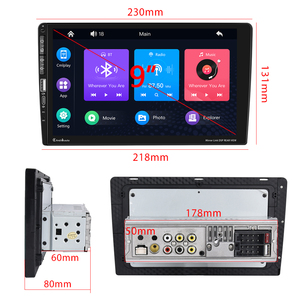 Podofo-REPRODUCTOR MP5 con pantalla táctil de 9 pulgadas para coche, Radio estéreo con Android, Carplay, FM, BT, entrada USB tipo C, micrófono externo, 1 Din - Product Image 5