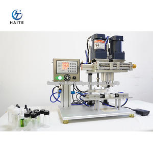 Yarı otomatik elektrikli masaüstü şişe kapağı gergi sızdırmazlık makinesi 4 tekerlekler ördek gagası otomatik şişe Capper kapatma makinesi - Product Image 6