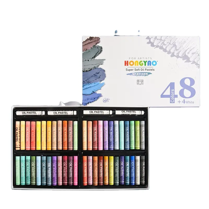 Custom accetta la scatola di personalizzazione 48 colori solubili in acqua disegno pastelli olio pastelli Set colori pastelli galleria olio pastelli Set