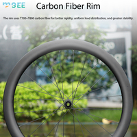 Roda Sepeda SeeMore UD Matte Carbon Fiber Center Lock Road Racing Wheelset Tape Ready Aerodynamic Spoke Carbon Fiber Wheelset