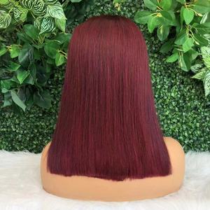 วิกผมแท้เรีมมี่สีสั้นสำหรับผู้หญิงวิกผมบ๊อบแบบไม่มีกาวด้านหน้ามีลูกไม้โปร่งแสง HD 13x4 99j - Product Image 1