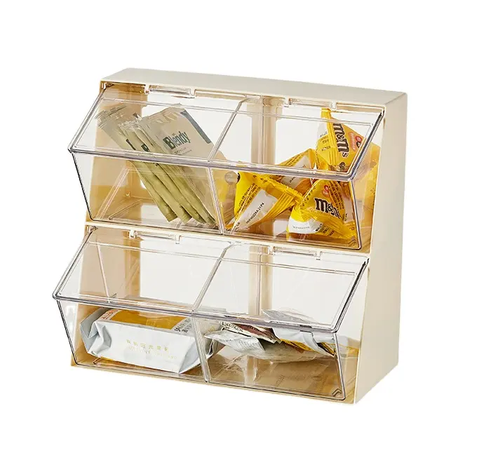 Nhựa túi trà tổ chức với nắp công suất lớn k cup chủ Countertop Organizer