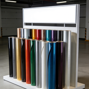 Film de protection pour véhicule, vinyle de haute qualité, couleur satinée métallisée chromée mate, <span class=keywords><strong>prix</strong></span> d'usine en gros - Product Image 1