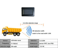 Capteur de stationnement à ondes millimétriques 77 GHz, portée de détection 0,2-20 m, avec écran LCD 9 pouces, caméra grand angle, alerte sonore, détection d'angle mort