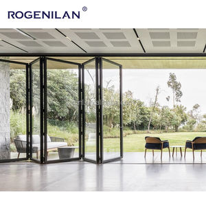 Sistema <span class=keywords><strong>de</strong></span> <span class=keywords><strong>Puertas</strong></span> Plegables Modernas Rogenilan, Impermeables y Deslizantes Tipo Acordeón <span class=keywords><strong>de</strong></span> Aluminio con Doble Acristalamiento - Product Image 5