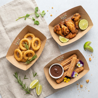 Envase Ecológico Desechable de Papel Kraft para Alimentos, con Logotipo Personalizado, Resistente a la Grasa, para Tacos y Hot Dogs