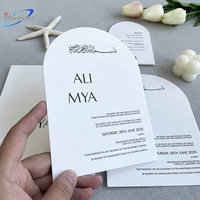Carte d'invitation de mariage de luxe en carton gaufré avec dorure or rose pour fête de fiançailles
