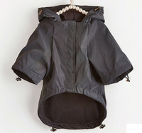 Imperméable pour chien, veste imperméable à capuche coupe-vent avec cordons de serrage pour chiens de petite et moyenne taille, gris