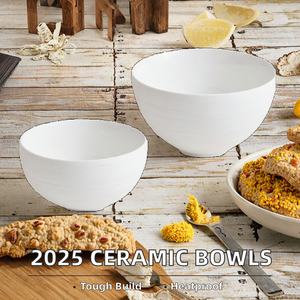 Tazones de Arroz de Porcelana Hechos a Mano, Pulidos, Ecológicos, Aptos para Lavavajillas, de 4.5 Pulgadas de Diámetro, Diseño Contemporáneo, Aptos para Microondas - Product Image 2