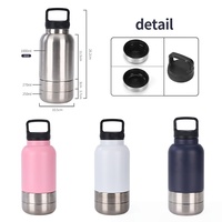 Distributeur d'eau et de nourriture portable personnalisé pour chien, 1L (32oz), en acier inoxydable à double paroi isolé, anti-fuite, écologique, 3-en-1 pour chien