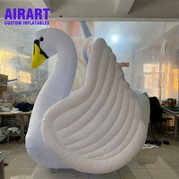 Costume gonflable de cygne blanc de décoration d'activité de défilé, mascotte gonflable de costume de grand cygne à vendre