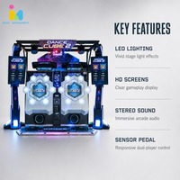 Machine de jeu de danse commerciale à monnayeur pour 2 joueurs, machine de jeu de rythme musical d'arcade avec écran LED pour centre de jeux