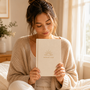 Journal guidé personnalisé LABON Morning Calm, couverture <span class=keywords><strong>en</strong></span> lin, <span class=keywords><strong>agenda</strong></span> bien-être, messages quotidiens, cadeau de pleine conscience, carnet de notes <span class=keywords><strong>à</strong></span> couverture rigide pour l'auto-soin - Product Image 3