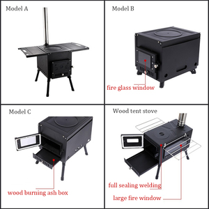OEM al aire libre plegable de acero inoxidable barbacoa parrillas portátil Picnic madera carbón Faggot estufa de Camping - Product Image 3