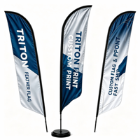 Drapeau publicitaire personnalisé pour salon professionnel, impression de logo sur mesure, ensemble complet de drapeaux de plage pour promotion extérieure