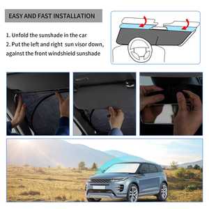 Pare-soleil de voiture en titane argenté, pliable, résistant à la chaleur, pare-soleil de pare-brise, parasol, blocage UV, fenêtre avant, sport, vente chaude - Product Image 3