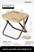 Tabouret pliant d'extérieur portable pour camping, pique-nique, train et pêche