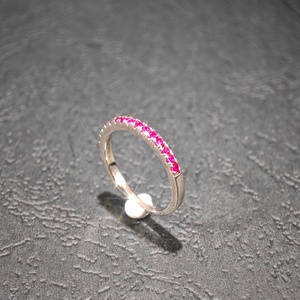 <span class=keywords><strong>2025</strong></span> Sang Trọng Đồ Trang Sức Mỹ Thiết Kế Tối Giản Phụ Nữ Nửa Eternity Nhẫn <span class=keywords><strong>Ruby</strong></span> Với 925 Sterling Bạc Món Quà Kỷ Niệm Hàng Ngày Mặc - Product Image 2