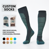 Chaussettes de football anti-ampoules montantes avec logo personnalisé, chaussettes de sport longues performantes, respirantes, confortables et de compression