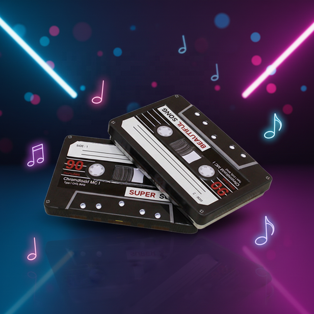 Customized Professional Hot Sale Cassette Tape Shaped Metal Tin Box Rectangular Vintage Style Tin Can for Candy Sugar Packaging