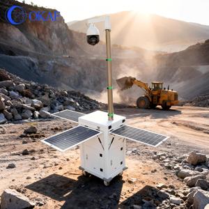 Rimorchio di Sicurezza Leggero e Portatile con Telecamera e Palo Telescopico, Alimentato a Energia Solare, per Sorveglianza in Cantiere e Sitazioni di Emergenza - Product Image 1