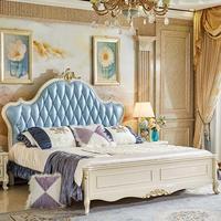 Lit double inclinable de 1,8 m de style européen en bois massif, design contemporain, pour chambre principale, inspiré des mariages, style Princesse Jane européenne