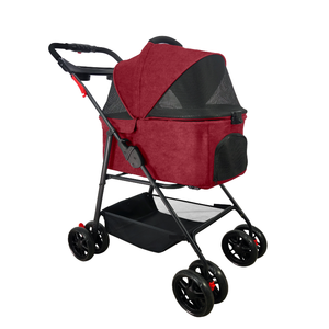 Spedizione rapida passeggino per cani comodo regolabile per cani di piccola taglia leggero con trasportino staccabile pieghevole - Product Image 5